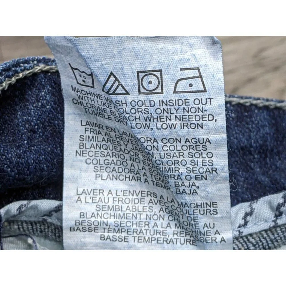 Lee Size 6 Medium Just Below Waist Embroidered Denim‎ Blue Jeans Capris